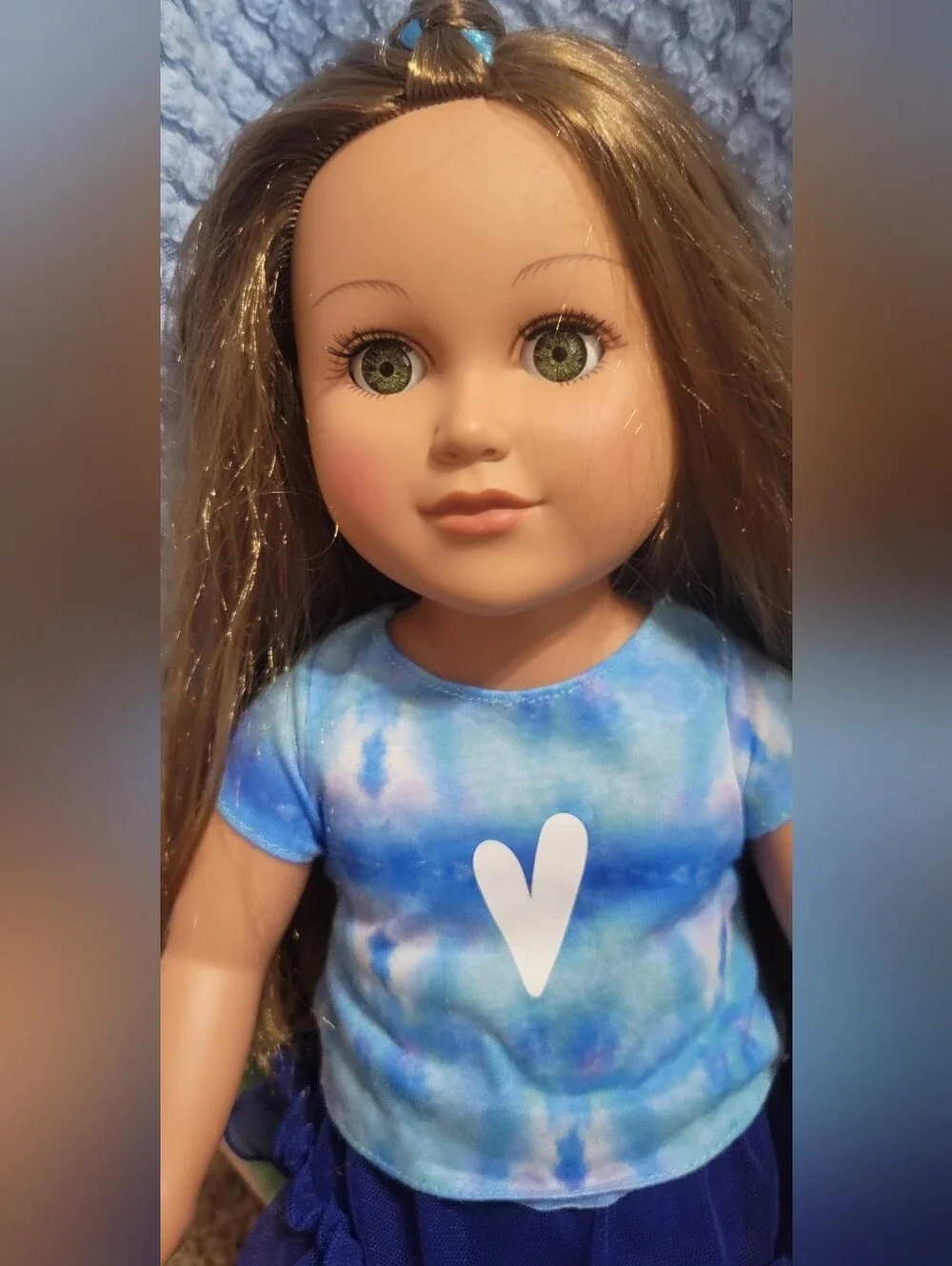 Blue Heart Tie-Dye Doll Outfit - Kids Toys